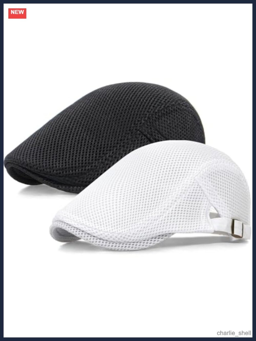 2 Pack Men's Mesh Newsboy Cap Breathable Adjustable Ivy Cabbie Hat